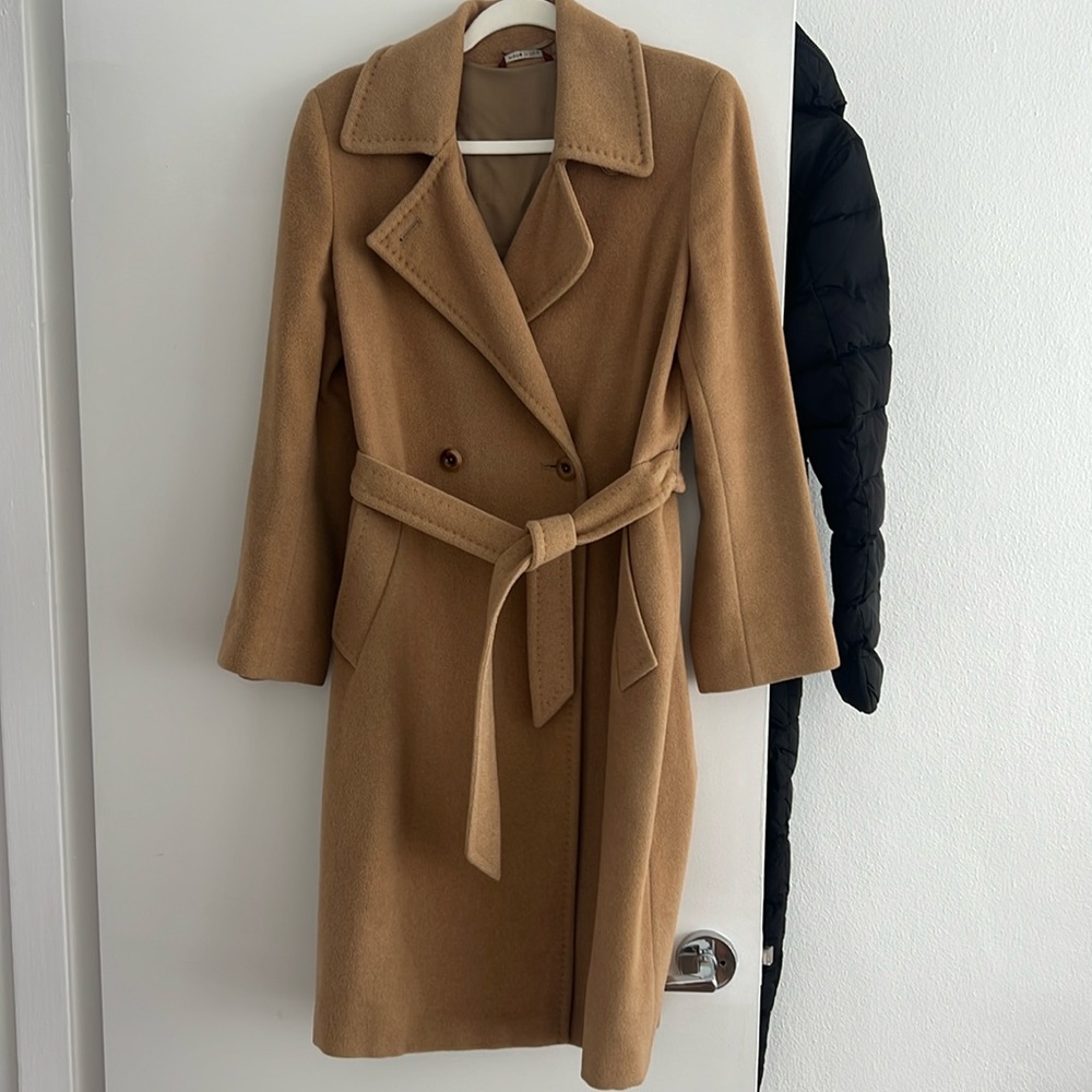 Max Mara Studio Wool Coat Camel Size:US6
